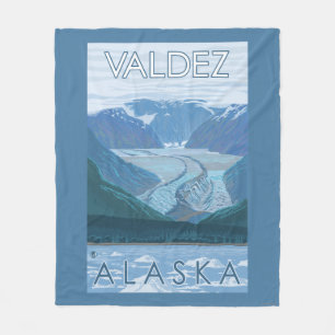 Glacier Scene - Valdez, Alaska Fleece Blanket