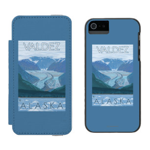 Glacier Scene - Valdez, Alaska Wallet Case For iPhone SE/5/5s