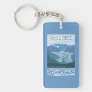 Glacier Scene - Valdez, Alaska Keychain