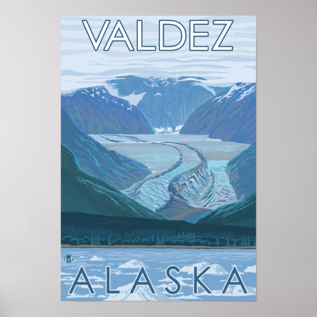 Glacier Scene - Valdez, Alaska Poster (Front)
