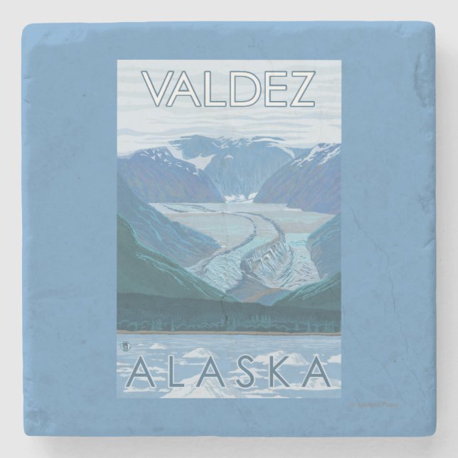 Glacier Scene - Valdez, Alaska Stone Coaster (Front)