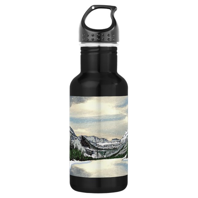 Glacier Snow Stainless Steel Water Bottle (Front)