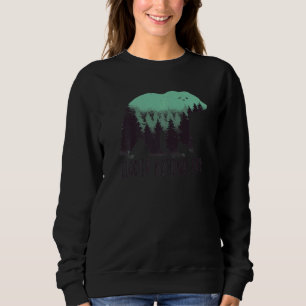 Glacier Us National Park Bear Trees Montana Travel Sweatshirt