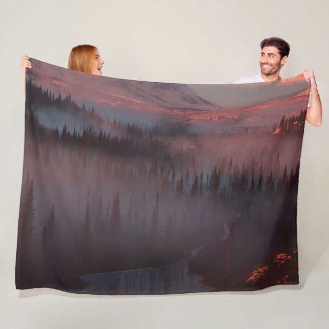 Glacier Valley (Sunrise) Fleece Blanket (In Situ)