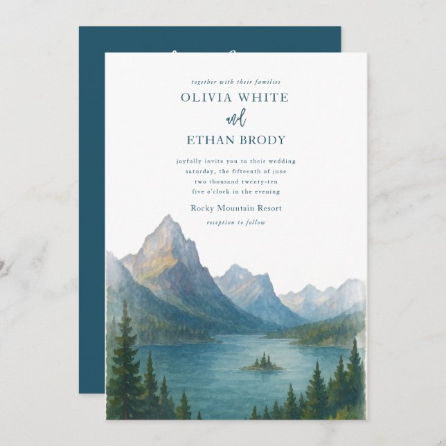 Glacier Wedding Invitation (Front/Back)