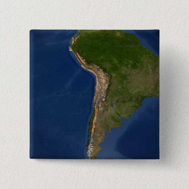 Glaciers in regions of South America Button (Front)