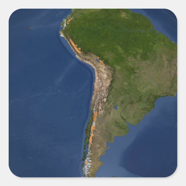 Glaciers in regions of South America Square Sticker (Front)