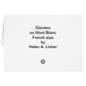 Glaciers on Mont Blanc Cards (Back Horizontal)