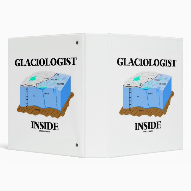 Glaciologist Inside Glacier Earth Science 3 Ring Binder (Background)