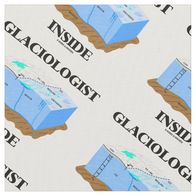 Glaciologist Inside Glacier Earth Science Fabric (Close Up)