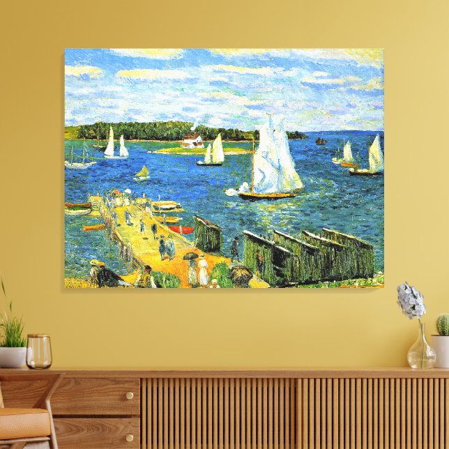 Glackens - Mahone Bay, fine art, Canvas Print (Insitu(LivingRoom))