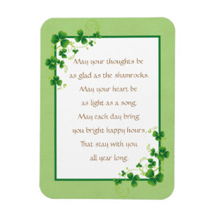 Glad As Shamrocks Irish Blessing Magnet