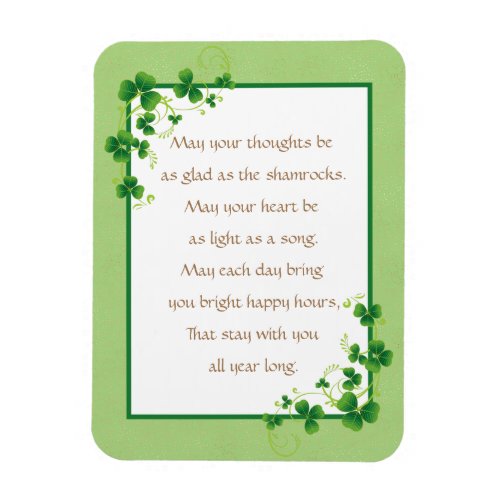 Glad As Shamrocks Irish Blessing  Magnet