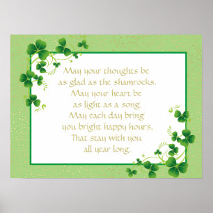 Glad As Shamrocks Irish Blessing   Poster
