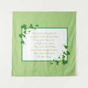 Glad As Shamrocks Irish Blessing Tapestry