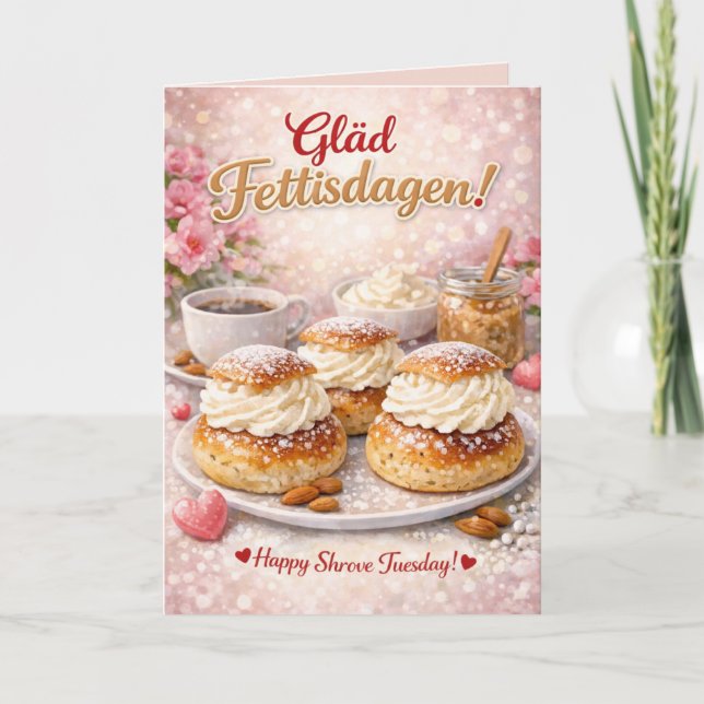 Gläd Fettisdagen Shrove Tuesday Personalized  Card (Front)