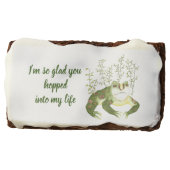 Glad Hopped into My Life Cute Romantic Frog Brownie (Front)