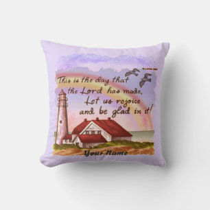 Glad Lighthouse Christian pillow