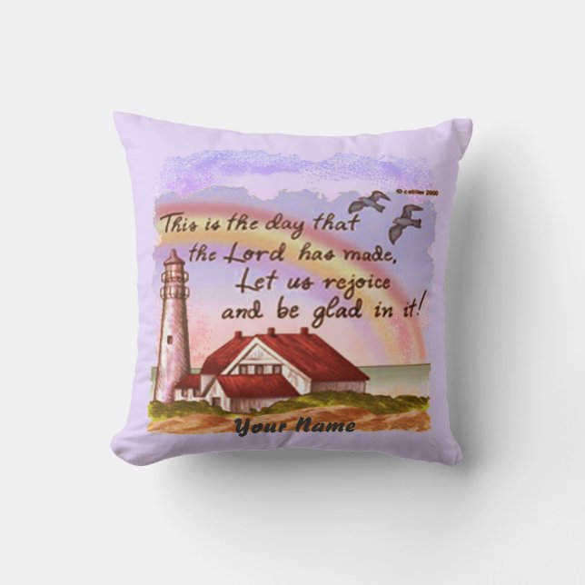 Glad Lighthouse Christian pillow (Front)