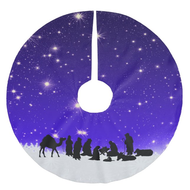 Glad Tidings of Great Joy! on a Brushed Polyester Tree Skirt (Front)