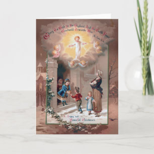 Glad Tidings Religious Victorian Christmas Card