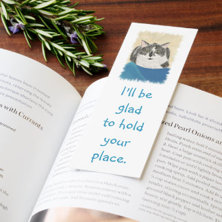 Glad to hold your place, Tuxedo Cat Bookmarks