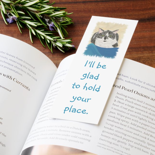 Glad to hold your place, Tuxedo Cat Bookmarks (Book)