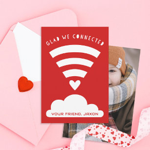 Glad we connected Wifi Cloud Classroom Valentine Invitation