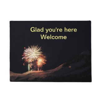Glad you're here welcome mat