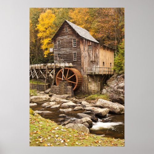 Glade Creek Grist Mill Babcock State Park Poster