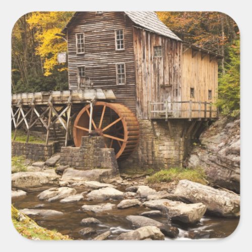 Glade Creek Grist Mill Babcock State Park Square Sticker