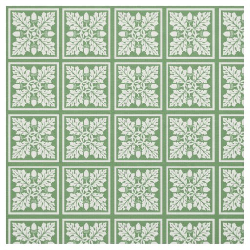 Glade Green Acorn and Leaf Tile Design Fabric