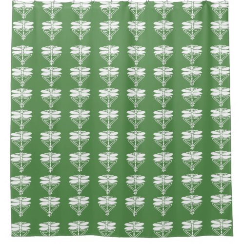 Glade Green Arts and Crafts Dragonflies Shower Curtain