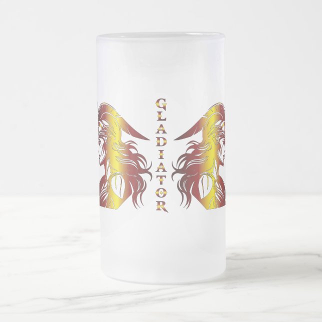 Gladiator Beer Glass Frosted Glass Beer Mug (Center)