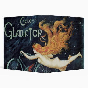Gladiator Cycles, Vintage Victorian Art Nouveau 3 Ring Binder