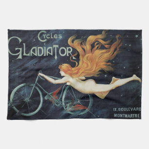 Gladiator Cycles, Vintage Victorian Art Nouveau Kitchen Towel