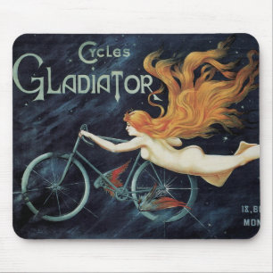 Gladiator Cycles, Vintage Victorian Art Nouveau Mouse Pad
