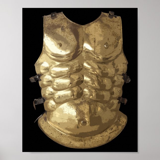 Gladiator Halloween Costume Fighter Roman Chest Pl Poster (Front)