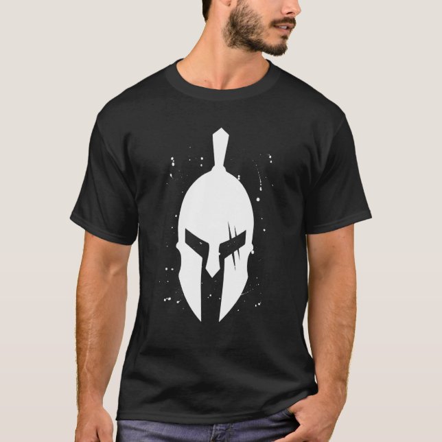 Gladiator Helmet Symbol Sparta Workout Gym Spartan T-Shirt (Front)