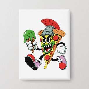 Gladiator Pizza Slice Italian Brainrot Button