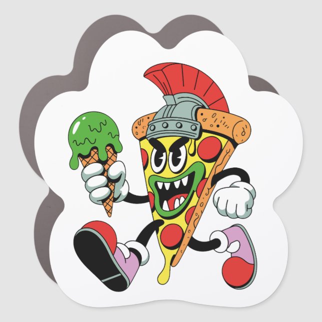 Gladiator Pizza Slice Italian Brainrot Car Magnet (Front)
