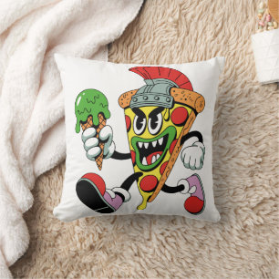Gladiator Pizza Slice Italian Brainrot Throw Pillow