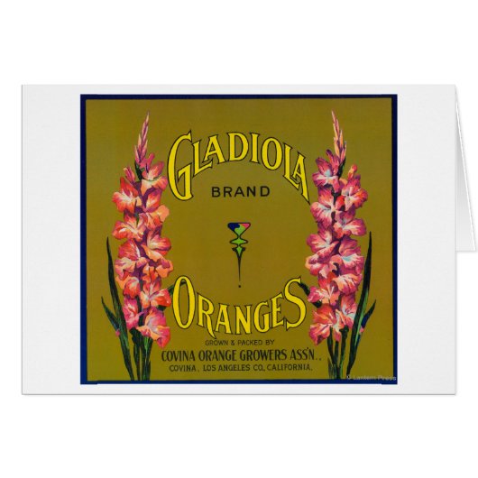 Gladiola Brand Citrus Crate Label Cards (Front Horizontal)
