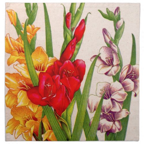 gladiola flowers gladioli flowers cloth napkin