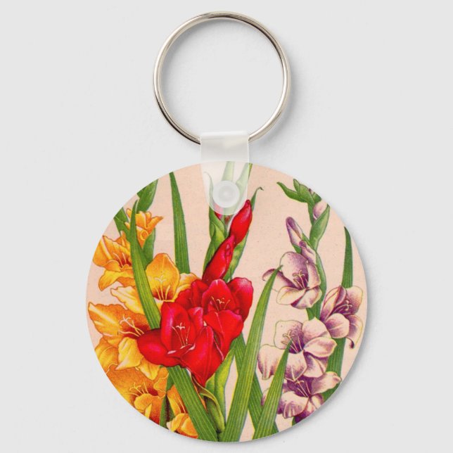 gladiola flowers gladioli flowers keychain (Front)