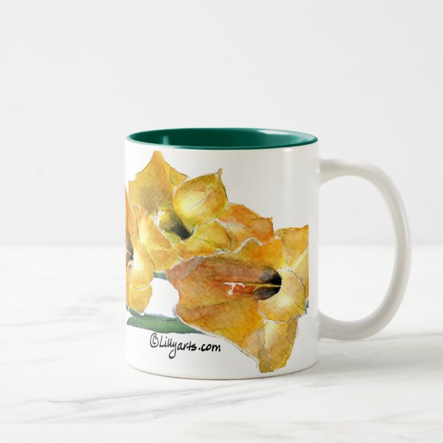 Gladiola Watercolor Painting Mug (Right)