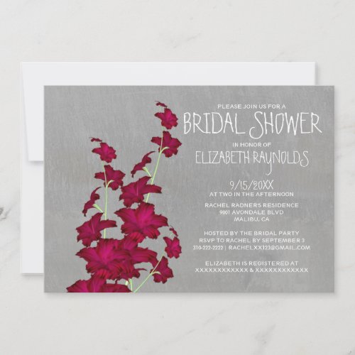 Gladiolas Bridal Shower Invitations