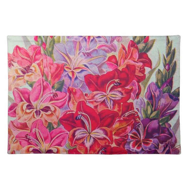 Gladiolas in Bloom Cloth Placemat (Front)