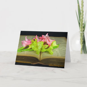 Gladiolas on Bible Sympathy Card