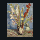 Gladioli and China Asters | Vincent van Gogh Postcard<br><div class="desc">Vase with Gladioli and China Asters (1886) by Vincent van Gogh (Dutch, 1853–1890) is a vibrant still life that showcases the artist’s developing mastery of color and form. The striking arrangement of tall gladioli and delicate China asters fills the vase with lively energy, while van Gogh’s expressive brushwork captures the...</div>